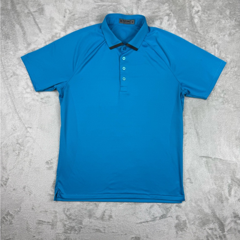 G/Fore Men’s Polo Shirt Teal Sz M Skull Detail On Back Golf Activewear Casual